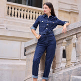 Combinaison en denim ceinturée Anaïs