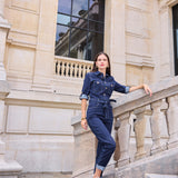 Combinaison en denim ceinturée Anaïs