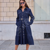 Robe chemise en denim Léane
