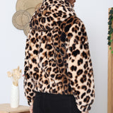 Veste en fausse fourrure léopard Cléa