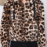 Veste en fausse fourrure léopard Cléa