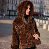 Veste en fausse fourrure léopard Cléa