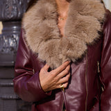 Veste à col en fausse fourrure Élina