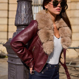 Veste à col en fausse fourrure Élina