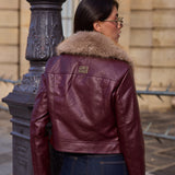 Veste à col en fausse fourrure Élina