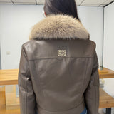 Veste à col en fausse fourrure Élina