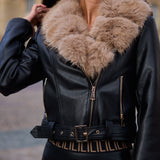 Veste à col en fausse fourrure Élina
