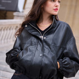 Blouson oversize en similicuir Nadia