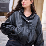 Blouson oversize en similicuir Nadia