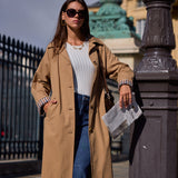 Trench mi-long doublure à carreaux Alina