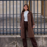 Trench mi-long doublure à carreaux Alina
