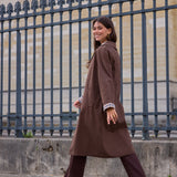 Trench mi-long doublure à carreaux Alina