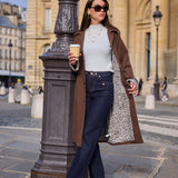 Trench mi-long doublure imprimé léopard Laura