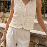 Gilet crochet coton Élise