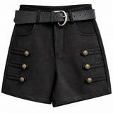 Short effet suédine à boutons