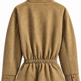 Veste en suédine à col cheminée