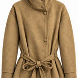 Veste en suédine à col cheminée