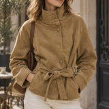 Veste en suédine à col cheminée