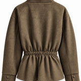 Veste en suédine à col cheminée