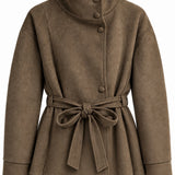 Veste en suédine à col cheminée