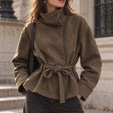 Veste en suédine à col cheminée