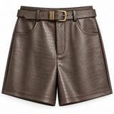 Short simili cuir effet crocodile