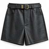 Short simili cuir effet crocodile