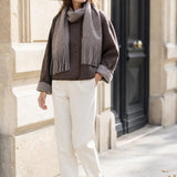 Veste drap de laine avec écharpe Madeleine