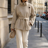 Veste laine ceinturée Hermine