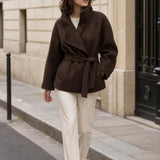 Veste laine ceinturée Hermine