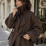 Veste laine ceinturée Hermine