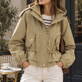Veste à capuche à cordons