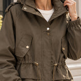 Veste à capuche à cordons