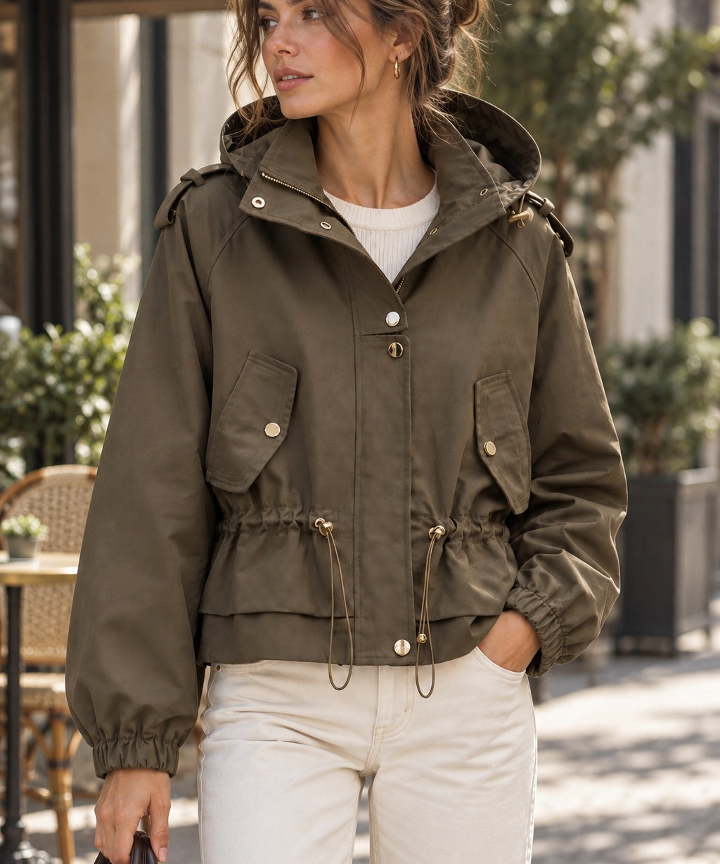 Veste à capuche à cordons