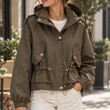 Veste à capuche à cordons