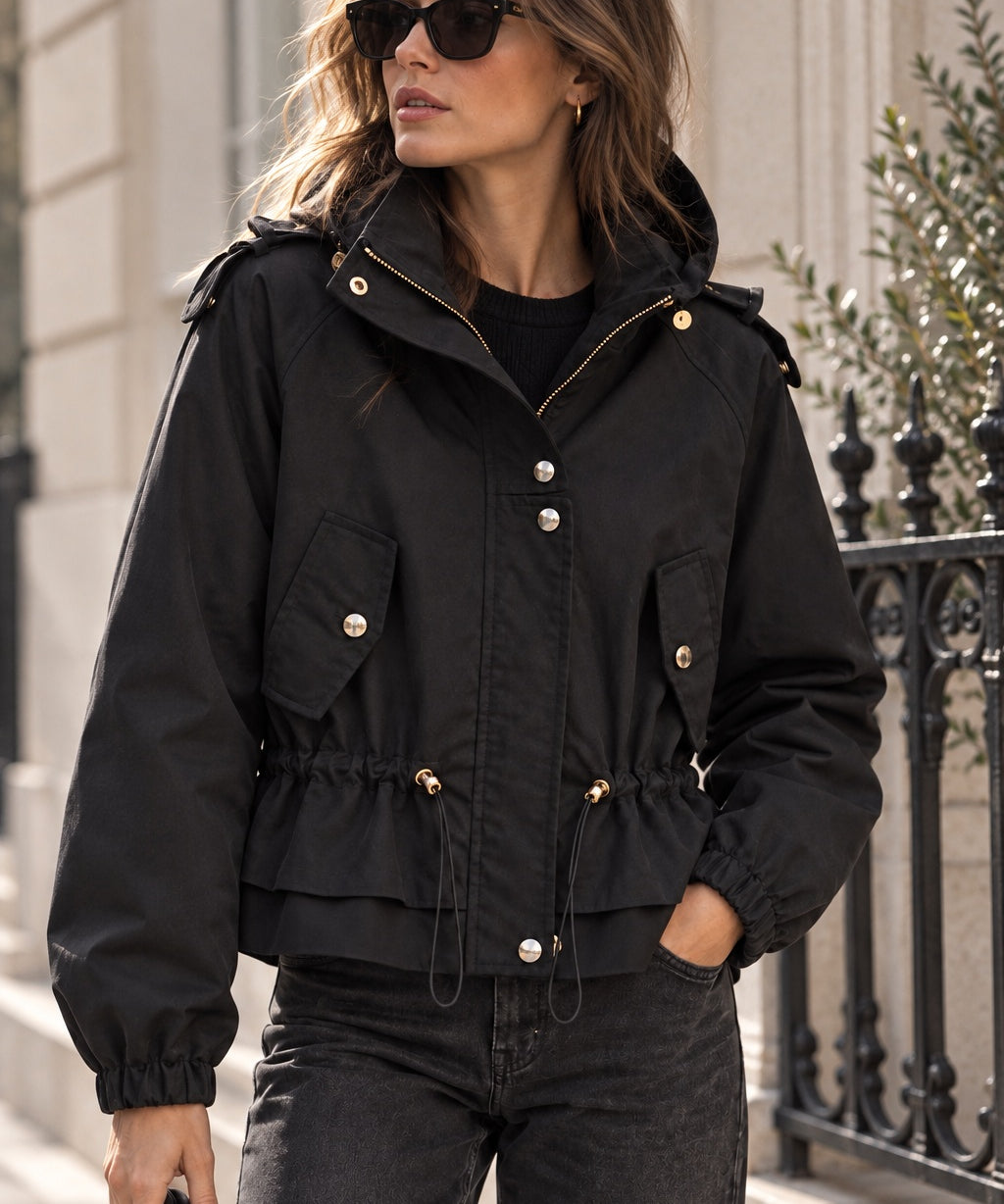 Veste à capuche à cordons
