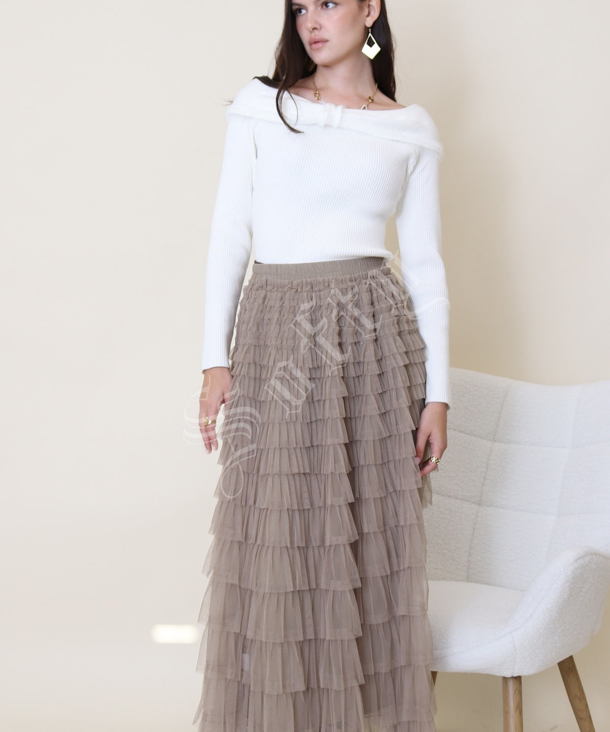 Jupe longue en tulle Tara