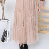 Jupe longue en tulle à pois perlés Iséa