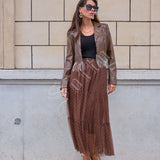 Jupe longue en tulle à pois perlés Iséa