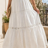 Jupe longue broderie anglaise Églantine