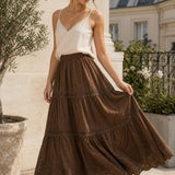 Jupe longue broderie anglaise Églantine
