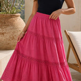 Jupe longue broderie anglaise Églantine