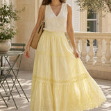 Jupe longue broderie anglaise Églantine