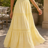 Jupe longue broderie anglaise Églantine