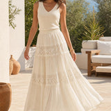 Jupe voile de coton dentelle Apolline