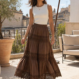 Jupe voile de coton dentelle Apolline