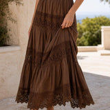 Jupe voile de coton dentelle Apolline