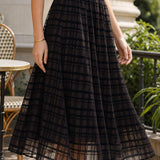 Jupe midi tulle quadrille Mirella