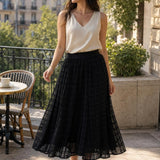 Jupe midi tulle quadrille Mirella