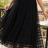 Jupe midi tulle quadrille Mirella
